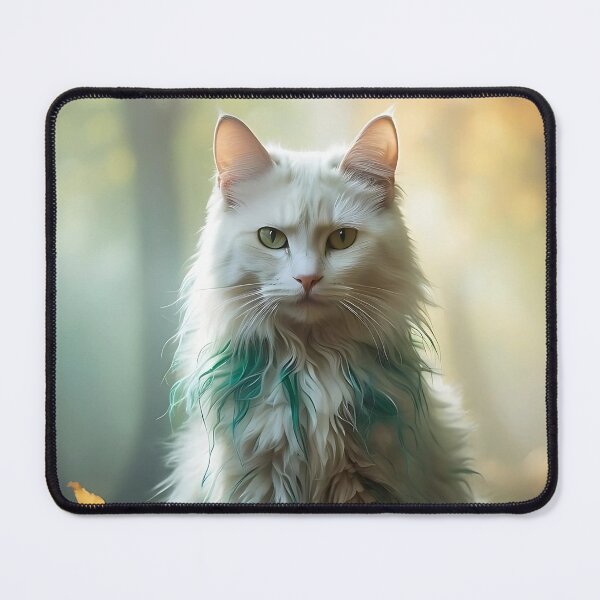 Item preview, Ethereal Cat with Autumn Glow | Misty Watercolor Forest Scene designed and sold by Valeree Store.