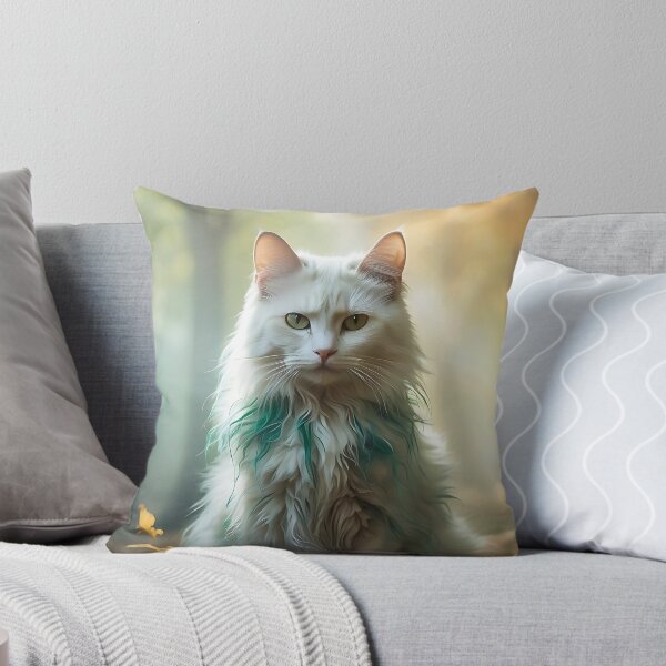 Item preview, Ethereal Cat with Autumn Glow | Misty Watercolor Forest Scene designed and sold by Valeree Store.