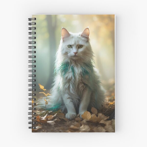 Artikelvorschau, Ätherische Katze mit Herbstglühen | Nebelige Aquarell-Waldszene entworfen und verkauft von Valeree Store.