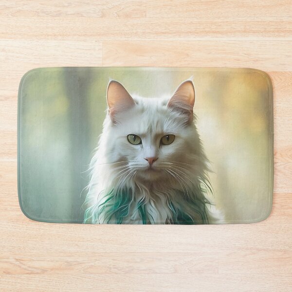 Item preview, Ethereal Cat with Autumn Glow | Misty Watercolor Forest Scene designed and sold by Valeree Store.