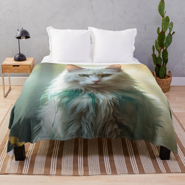 Item preview, Ethereal Cat with Autumn Glow | Misty Watercolor Forest Scene designed and sold by Valeree Store.