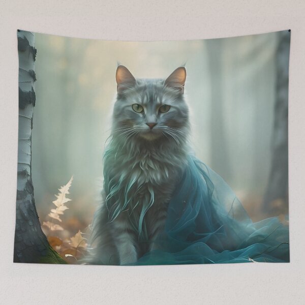 Item preview, Mystical Cat in Grainy Forest Mist | Vintage Autumn Aesthetic designed and sold by Valeree Store.