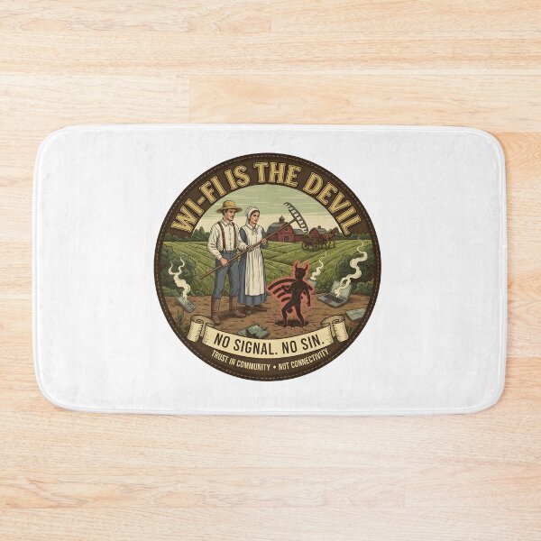 Item preview, Wi-Fi Is The Devil - No Signal, No Without - Funny Amish Low-Tech Humor designed and sold by RedDelaney.