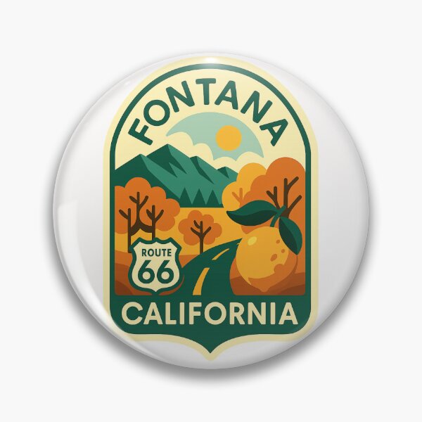 Item preview, Fontana California Route 66 with Citrus and Mountains designed and sold by Places On Earth.