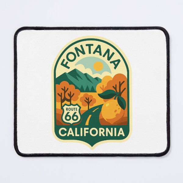 Item preview, Fontana California Route 66 with Citrus and Mountains designed and sold by Places On Earth.