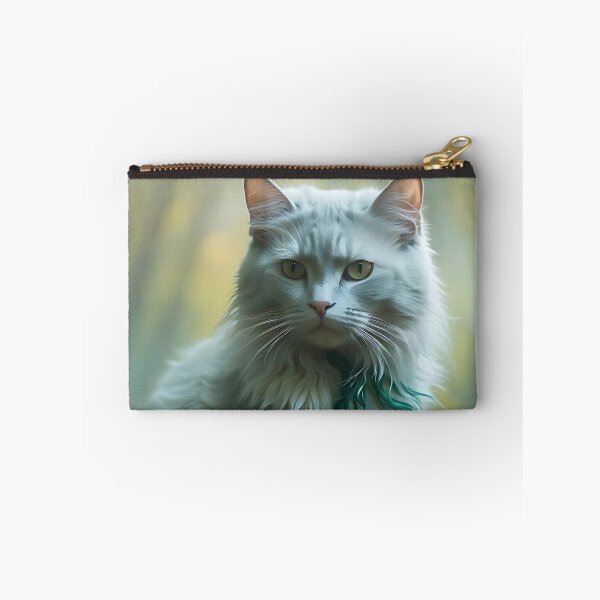 Item preview, Cat in Fog-Shrouded Birch Forest | Ethereal Watercolor Print designed and sold by Valeree Store.