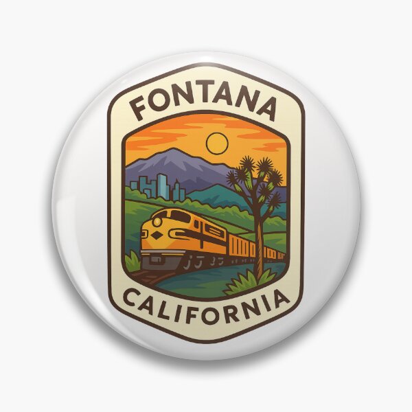 Item preview, Fontana California Sunset with Train and Mountains designed and sold by Places On Earth.