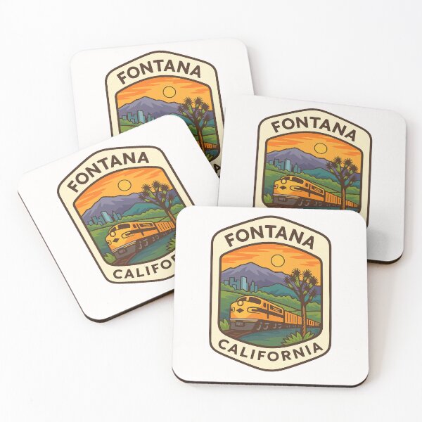Item preview, Fontana California Sunset with Train and Mountains designed and sold by Places On Earth.