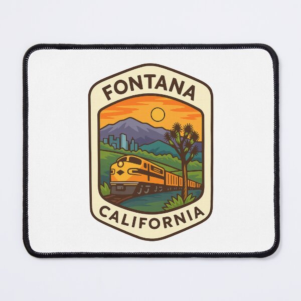 Item preview, Fontana California Sunset with Train and Mountains designed and sold by Places On Earth.