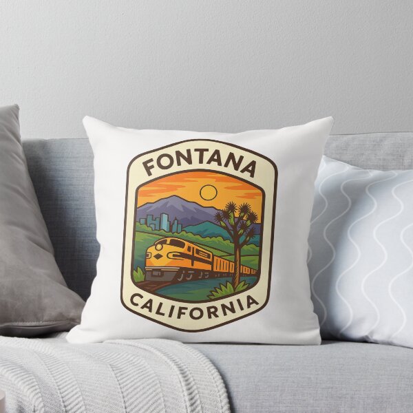 Item preview, Fontana California Sunset with Train and Mountains designed and sold by Places On Earth.