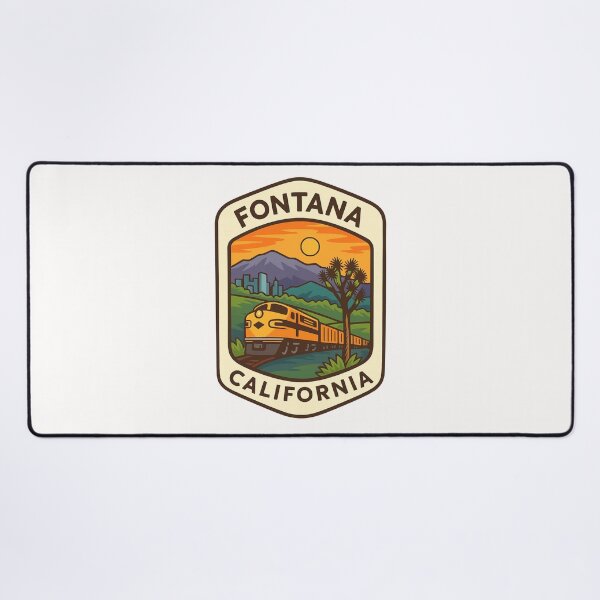 Item preview, Fontana California Sunset with Train and Mountains designed and sold by Places On Earth.