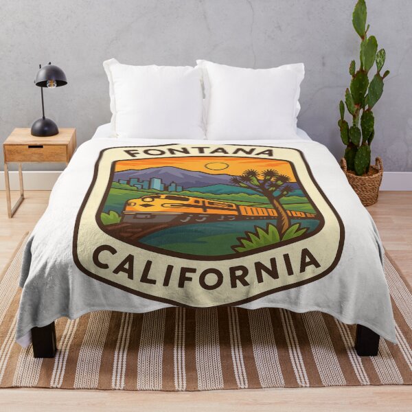 Item preview, Fontana California Sunset with Train and Mountains designed and sold by Places On Earth.