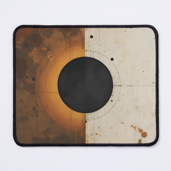 Item preview, Solar Eclipse Geometry – Minimal Abstract Circle Art in Brown and Beige designed and sold by GeetArtHouse.