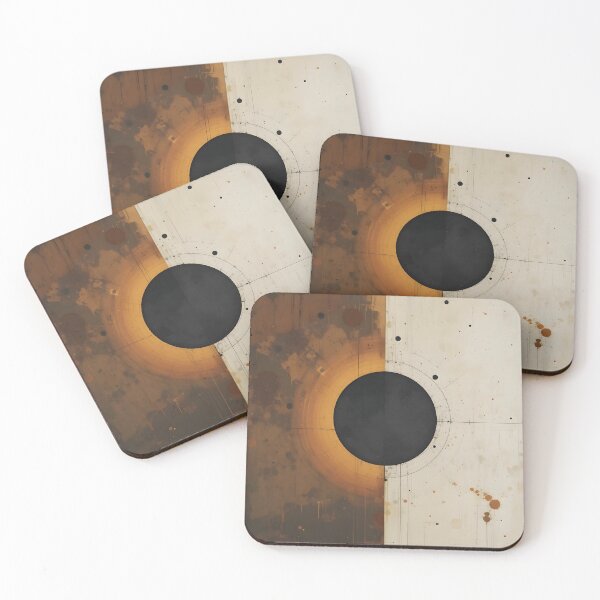 Item preview, Solar Eclipse Geometry – Minimal Abstract Circle Art in Brown and Beige designed and sold by GeetArtHouse.