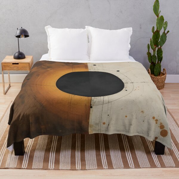 Item preview, Solar Eclipse Geometry – Minimal Abstract Circle Art in Brown and Beige designed and sold by GeetArtHouse.