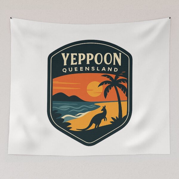 Item preview, Yeppoon Queensland Sunset with Kangaroo and Beach designed and sold by Places On Earth.