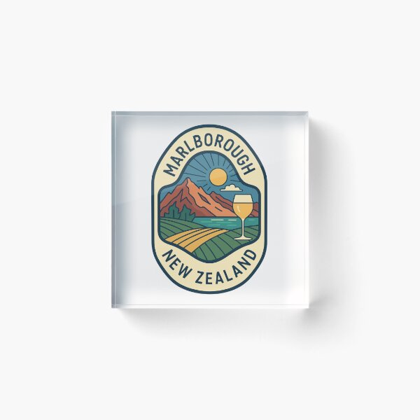 Item preview, Marlborough New Zealand with Vineyards and Mountains designed and sold by Places On Earth.