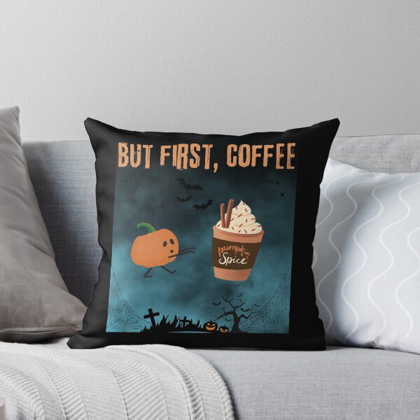 Item preview, 'But First Coffee' Pumpkin- Casual Vintage Dsign for Pumpkin Spice Lovers designed and sold by AtushaSpark.