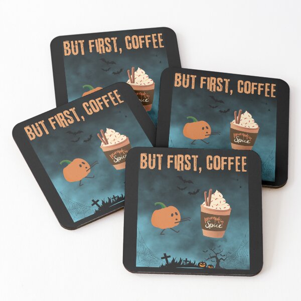 Item preview, 'But First Coffee' Pumpkin- Casual Vintage Dsign for Pumpkin Spice Lovers designed and sold by AtushaSpark.