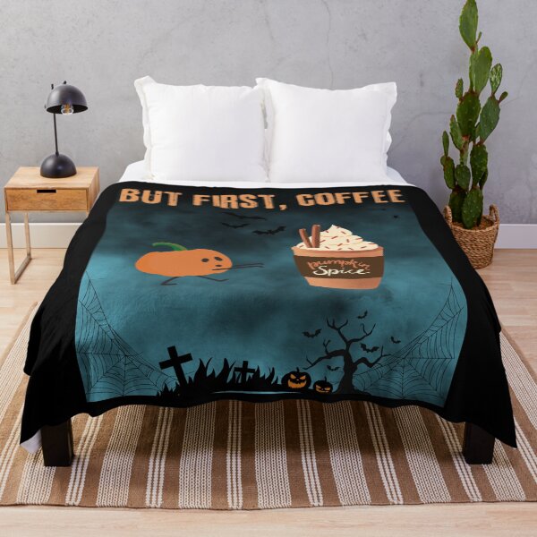 Item preview, 'But First Coffee' Pumpkin- Casual Vintage Dsign for Pumpkin Spice Lovers designed and sold by AtushaSpark.