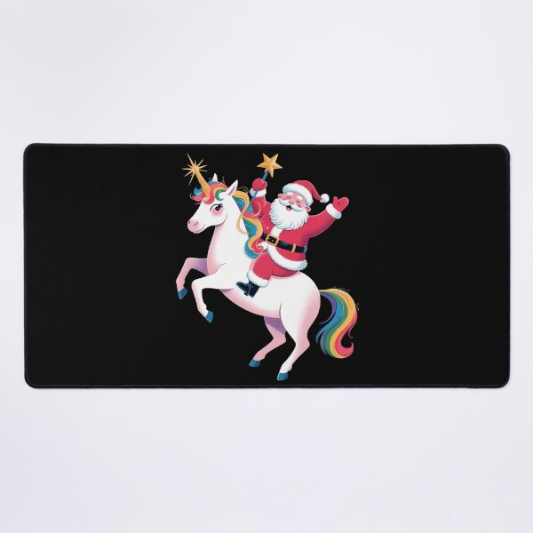 Item preview, Christmas Santa Riding Unicorn Xmas Rainbow designed and sold by DeadlockCrew.