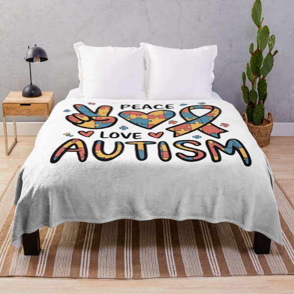 Item preview, Autism Awareness Peace Love Autism In April We Wear Blue designed and sold by TyraYoung.