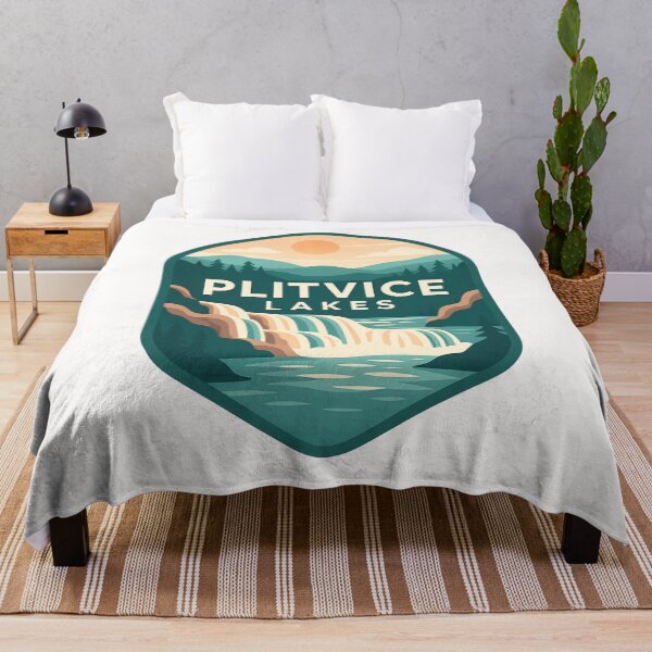 Item preview, Golden Sunset over Plitvice Lakes Waterfalls, Croatia designed and sold by Places On Earth.