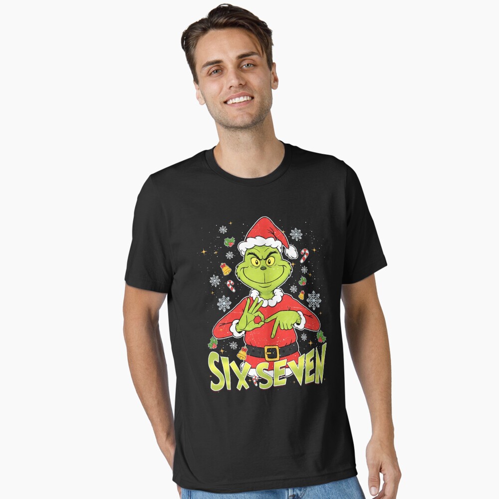 Funny Six Seven Meme Christmas Green Mean Guy Poster