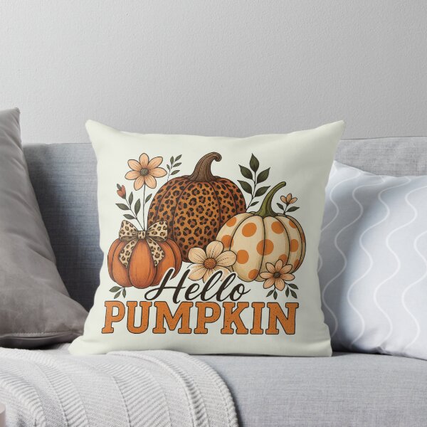 Item preview, Hello Pumpkin Boho Floral Fall Leopard Pumpkin designed and sold by misslouve23.