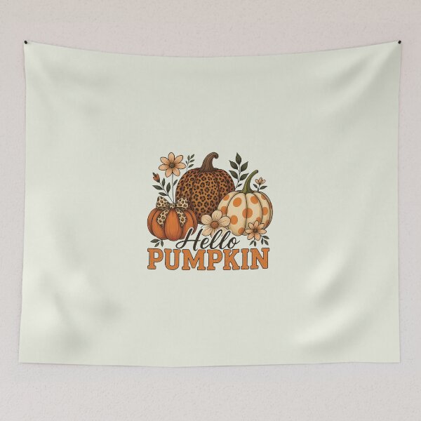 Item preview, Hello Pumpkin Boho Floral Fall Leopard Pumpkin designed and sold by misslouve23.