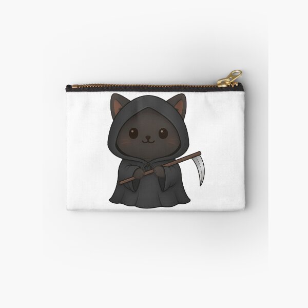 Item preview, Kawaii Grim Reaper Cat - Cute Black Cat Kitten in Grim Reaper Cloak designed and sold by Minimochi Art.