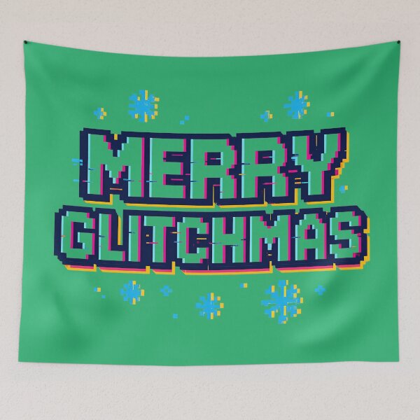 Item preview, Merry Glitchmas Glitch Christmas Pixel Neon designed and sold by ZetaDream.