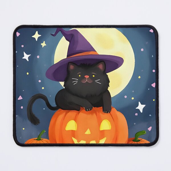 Item preview, “Witch Meow is out hunting tonight!” designed and sold by nighttime1990.