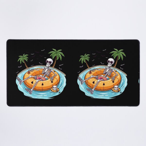 Item preview, Neon Skeleton on Jack-O’-Lantern Pool Float | Summer Halloween Cartoon designed and sold by ColorSplash123.