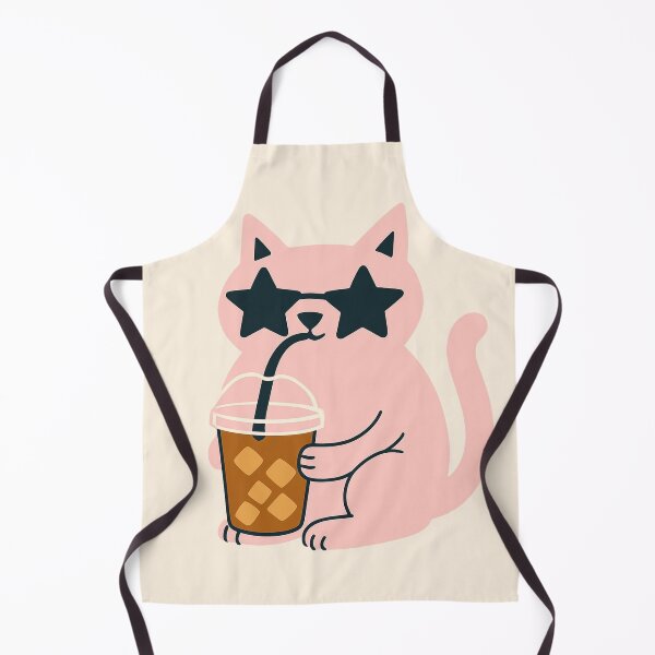 Item preview, Cool pink Cat Sips Iced Coffee designed and sold by Sadeem Studio.