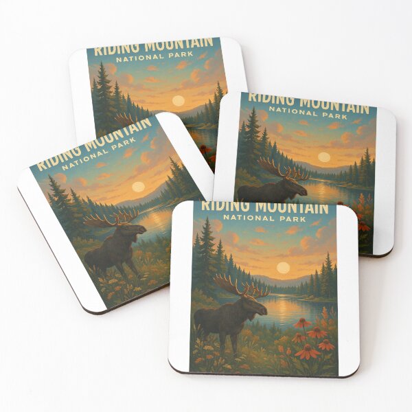 Item preview, Moose and Sunset at Riding Mountain National Park, Manitoba designed and sold by Aryabek.