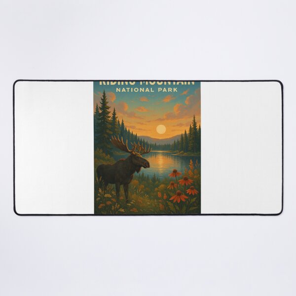 Item preview, Moose and Sunset at Riding Mountain National Park, Manitoba designed and sold by Aryabek.