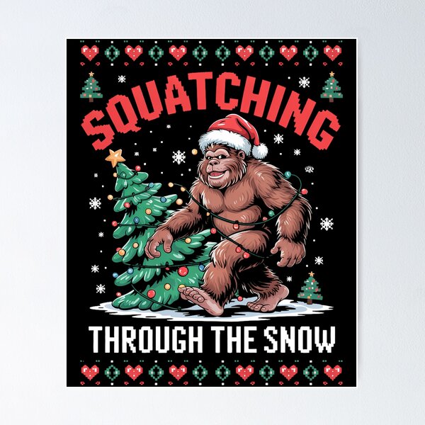 Item preview, Funny Sasquatch Christmas Bigfoot Xmas Tree  designed and sold by blueyeeti.
