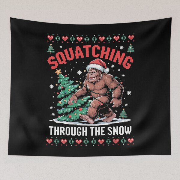 Item preview, Funny Sasquatch Christmas Bigfoot Xmas Tree  designed and sold by blueyeeti.