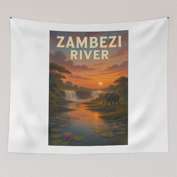 Item preview, Elephant at Sunset on the Zambezi River, Africa designed and sold by Aryabek.