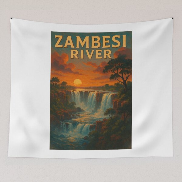 Item preview, Victoria Falls on the Zambezi River at Sunset, Africa designed and sold by Aryabek.