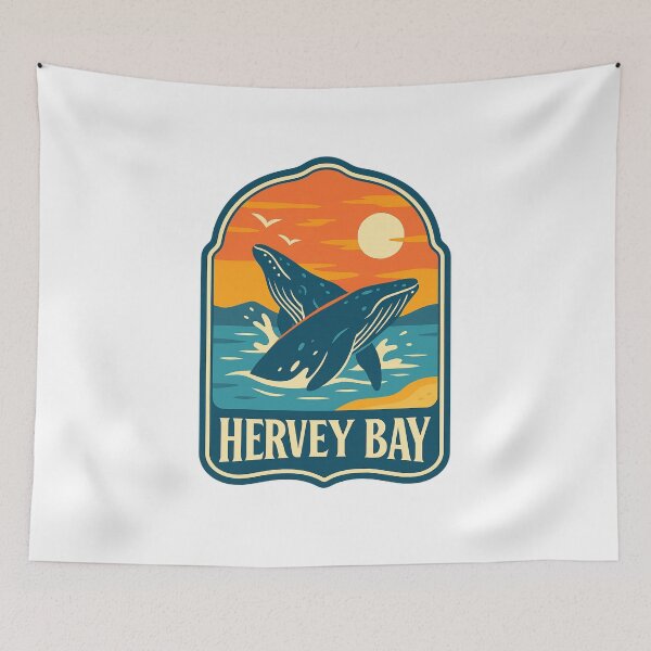 Item preview, Humpback Whales Breaching at Sunset in Hervey Bay, Queensland designed and sold by Aryabek.