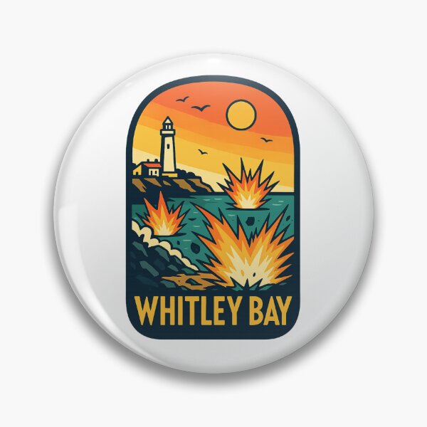 Item preview, Dramatic Seascape with Lighthouse at Sunset in Whitley Bay, England designed and sold by Aryabek.