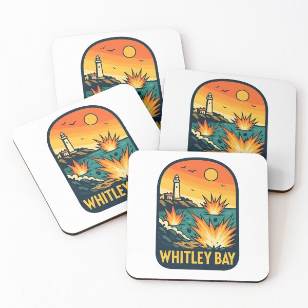 Item preview, Dramatic Seascape with Lighthouse at Sunset in Whitley Bay, England designed and sold by Aryabek.