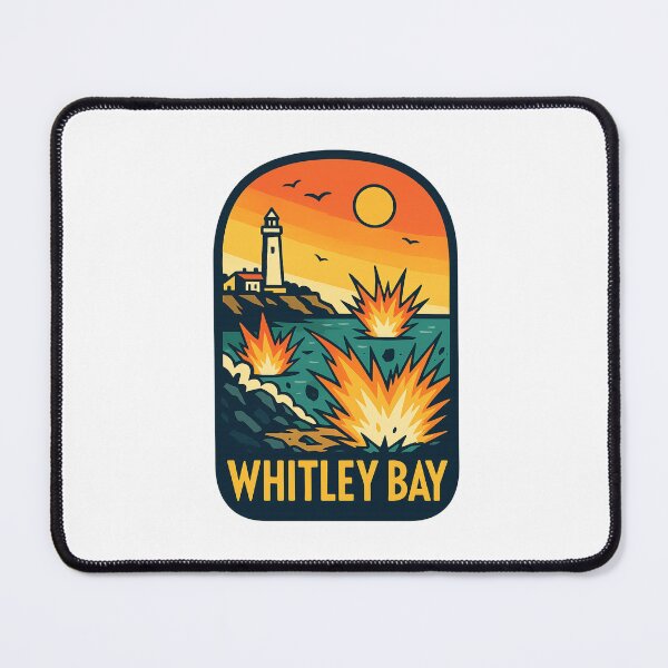 Item preview, Dramatic Seascape with Lighthouse at Sunset in Whitley Bay, England designed and sold by Aryabek.