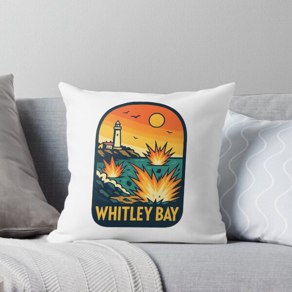 Item preview, Dramatic Seascape with Lighthouse at Sunset in Whitley Bay, England designed and sold by Aryabek.