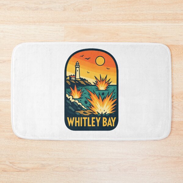 Item preview, Dramatic Seascape with Lighthouse at Sunset in Whitley Bay, England designed and sold by Aryabek.
