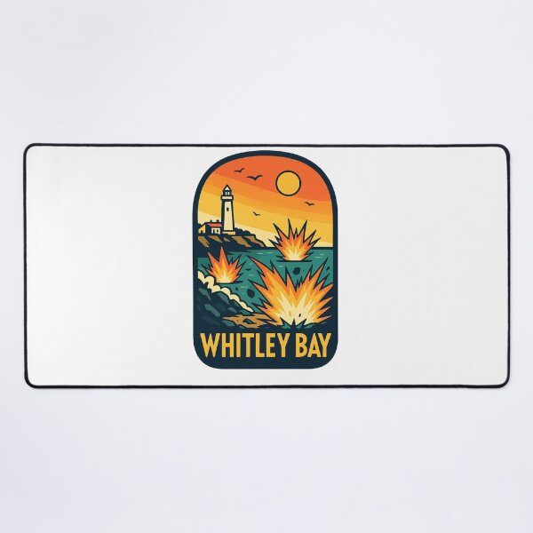 Item preview, Dramatic Seascape with Lighthouse at Sunset in Whitley Bay, England designed and sold by Aryabek.