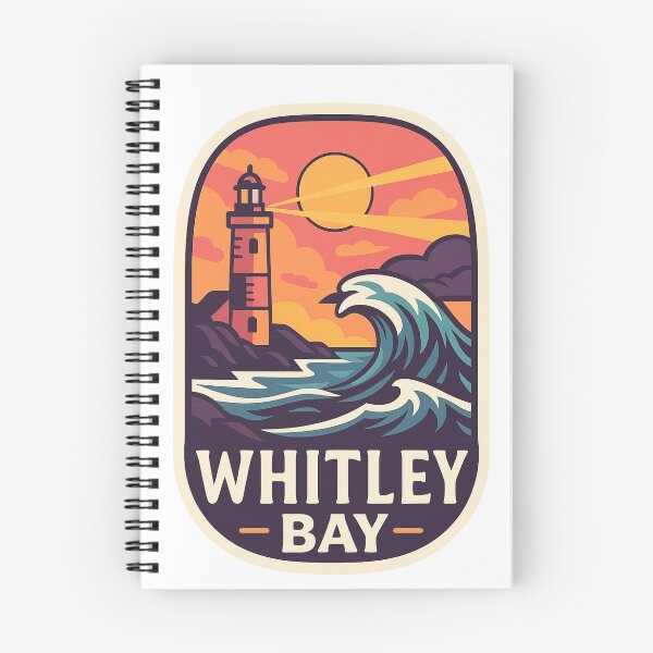 Item preview, Sunset Beacon and Crashing Wave at Whitley Bay, North East England designed and sold by Aryabek.