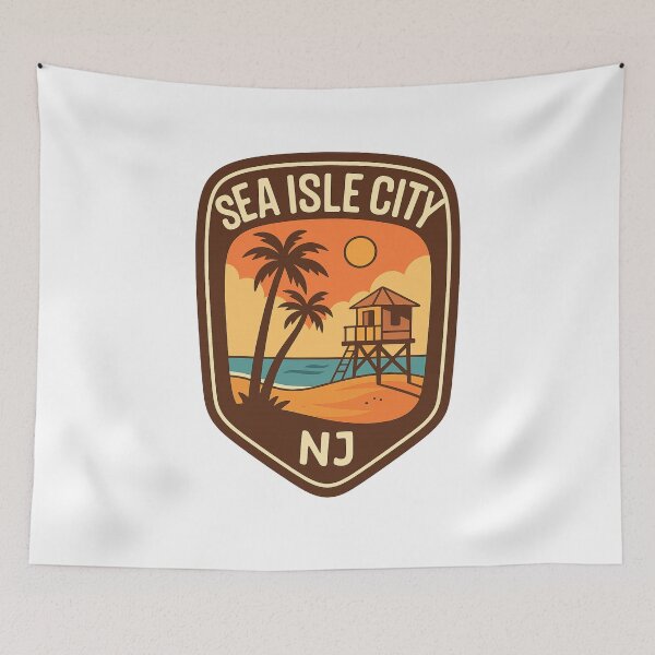 Item preview, Sunset View of Lifeguard Tower in Sea Isle City, New Jersey designed and sold by Aryabek.